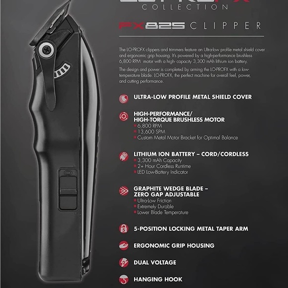 BaBylissPRO Lo-ProFX High-Performance Low Profile Clipper, - Picture 4 of 4